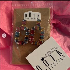 Rainbow square earrings